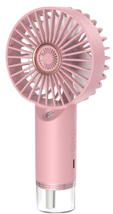 Werwing Ventilatore nebulizzatore portatile, 3 velocità, ricaricabile tramite USB, per viaggi, attività all'aperto (rosa)