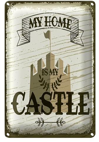 Blechschild | My Home is My Castle | Vintage Dekoration | 30 cm x 40 cm
