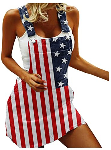Générique Casual Round Women's Dresses American Flag Denim Strappy Shorts for Men and Women Pregnancy Long Dress