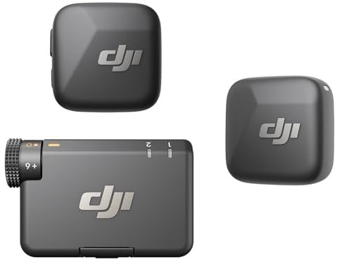 DJI Mic Mini (2 TX + 1 RX) para iPhone Serie 15/16, Android y cámara, Ultraligero, Audio Lleno de Detalles, cancelación de Ruido, limitación automática, micrófono inalámbrico para vlog y Streaming
