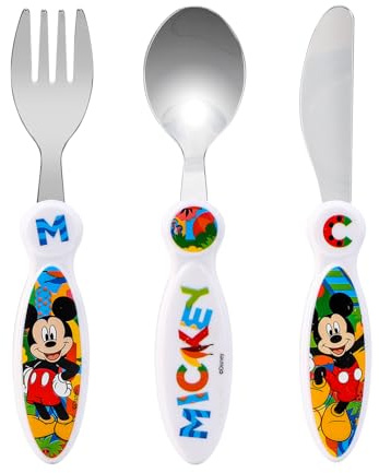 Mickey Mouse Children's Kids 3pcs Cutlery Set - Knife/Fork/Spoon