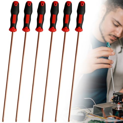 Torx-Schraubendreher Set Extra Lang 6-tlg, Schraubendreher Magnetisch, Lange Sternschraubendreher Klingenlänge 300mm, Schraubenzieher Set, Profi Schraubenzieher Set,T10,T15,T20,T25,T27,T30