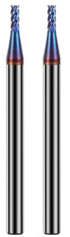 Hilpaty Hartmetall Schaftfräser 1.0 * 50mm*2, 4 Schneiden, NACO4 Beschichtet HRC65, VHM Fräser, CNC Fräser für Metall, Kohlenstoffstahl, Edelstahl, legierten Stahl