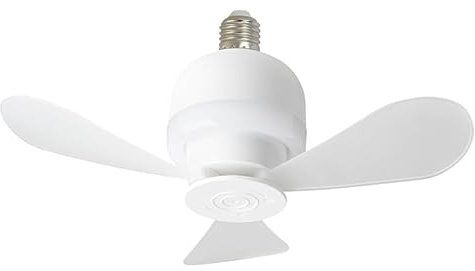 Roadtime E27 Ceiling Fans with Lights, 11W 480 Lumens Mini LED Ceiling Fans, 28cm Light Bulb Fan for Bedroom Living Room