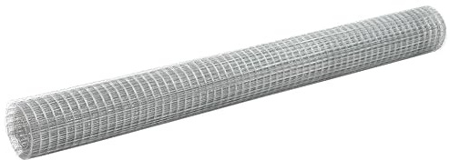 Drahtzaun Verzinkter Stahl 25x1,5 m Silbern Maschendrahtzaun mit quadratischen Maschen 25x25 mm Volierendraht für Tierhaltung und Gartenschutz Wühlmausgitter Mäusegitter