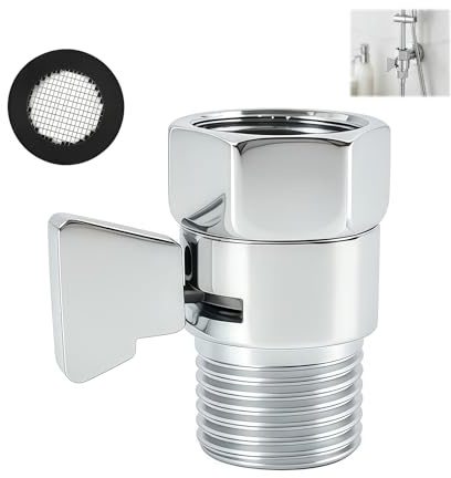 1/2 Zoll Absperrventil für Duschkopf, Messing Wasserhahn-Ventil für poliertem Chrom, langlebiges Ersatzteil, Lecksicheres Ventil für Handbrausen, Brausearme und Wasserdurchflussregler ﻿