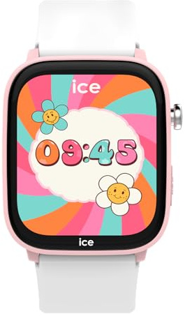 ICE-WATCH - Ice smart junior FH Pink White - Rosa geolokalisierbare verbundene Uhr für Mädchen mit Silikonarmband - 025681 (36mm Zoll) - Standortbestimmung über die FIND HUB-App – nur für Android
