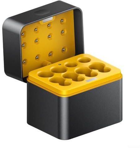 USB C Ladekoffer für AA AAA Batterien, 1,5 V Konstantspannung Multifunktions-Ladebox mit 8 Steckplätzen Schnellladung, Überhitzungsschutz Power Bank Halterung für 5 7