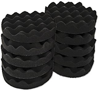 Polierschwämme Polierpads Polierzubehör 180 mm oder 150 mm Gewaffelt oder Glatt - Kletthaftend & In Verschiedenen Härtegraden Für Die Poliermaschine 10er-Set Schwarz (Soft-Medium, 150 mm gewaffelt)
