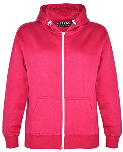 A2Z 4 Kids Girls Boys Plain Long Sleeve Soft Fleece - Zipper New Pink 5-6