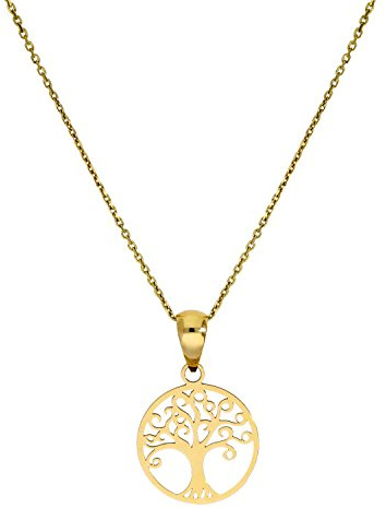 Collier et Pendentif Arbre de Vie en Or Jaune 9 Carats - 46cm