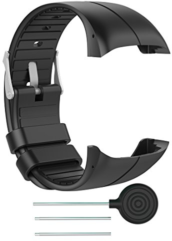 LOKEKE Ersatzarmband für Polar M400 GPS-Uhr aus Silikon, für Polar M400 GPS-Uhr und Polar M430 Unisex Erwachsene GPS-Laufuhr (schwarz)