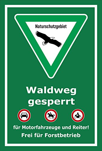Melis-Folienwerkstatt Schild Naturschutzgebiet Waldweg - 30x20cm - 3mm Hartschaum – 20 VAR S00359-038-E