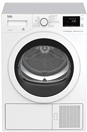 Beko DE8635RX Kondenstrockner mit Wärmepumpentechnologie, 8 kg, A+++ -10 % (noch sparsamer), Wechselbarer Türanschlag, Silent mode, OptiSense Sensortrocknung, Elektronische Feuchtemessung, Weiß