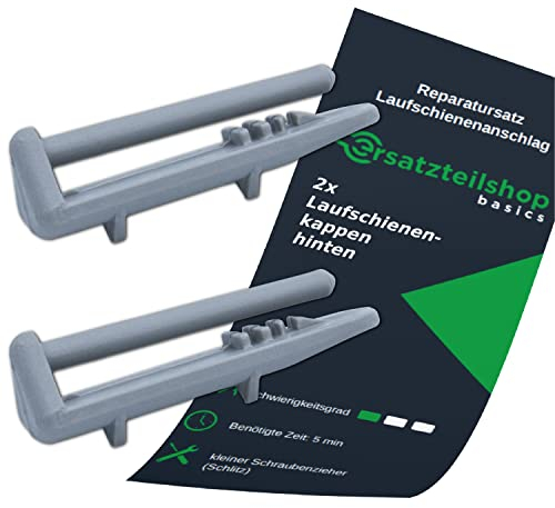 2x Laufschienenanschlag Spülmaschine hinten Endschienenkappen kompatibel mit Bauknecht, Ikea, Whirlpool, Beko Geschirrspüler Ersatzteile 1880580400