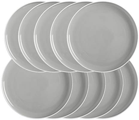 10er SET Maxwell & Williams TINT Teller 20 cm, Hellgrau, Porzellan, AY0276