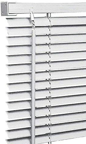 My Home Store PVC window Venetian Blind Blinds Easy Fit Trimmable Fittings Window Treatment Shutter Twist Open Close (White-PVC, 105cm wide (41.3) x 150cm Drop)
