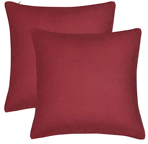 PiccoCasa Kissenbezug wasserfest 2er Set Outdoor Dekorative Kissenbezug wasserdicht Sofakissen Dekokissen für Outdoor, Terrasse, Garten und Sofa usw. Rot 50x50cm