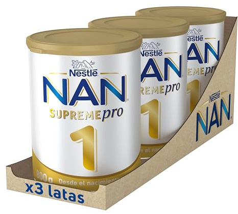 Nestlé NAN SUPREMEPRO 1 Leche para lactantes en polvo, 3 botes de 800gr | Leche en polvo para lactantes desde nacimiento. Nuestra fórmula más avanzada.