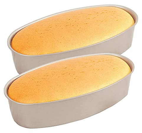 CANDeal 2 Stück Oval Backformen, antihaftbeschichtet, professionelle Kastenform, 22 cm, ovale Form, Kuchenform, antihaftbeschichtet, Stahl, Käseform, Brot, Kastenform