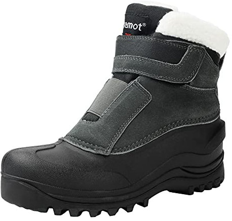 riemot Stivali Uomo Donna Invernali Scarpe Neve Stivaletti Foder Antiscivolo Caldo Eleganti Imbottiti Trekking Boots Taglia 37-47, Grigio 37 EU