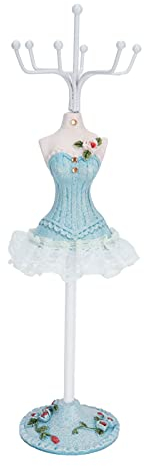 Schaufensterpuppe für Schmuck Display, Ohrring, Halskette und Ring Halter, Juwelen Organizer Stand, Resin Material, Prinzessin Kleid Stil, Optimiert für Schmuckpräsentation und Aufbewahrung