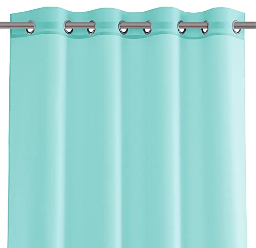 AmeliaHome Gardine 300x160 cm 1 St. Vorhang halbtransparent Ösen Ösenschal Voile Türkis