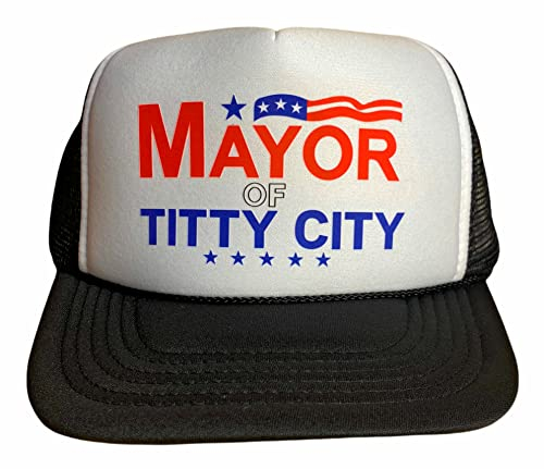 Mayor of Titty City Trucker Hat Lustige Snapback Cap Schwarz