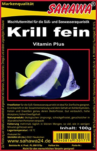 Fischfutter Frostfutter 100g Blister viele Sorten freie Auswahl für alle Zierfische und Marine Fische (MW) (Krill fein 100g Blister (MW))
