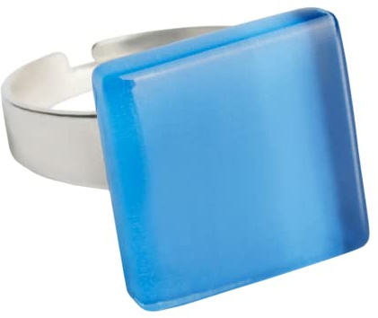 Statement Ring mit blauem Stein (15mm) • Geburtsstein Schmuck Damen • Edelstahlring größenverstellbar (min. Ø 17mm) • handgemacht & nachhaltig