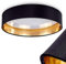 HOFSTEIN LED Deckenleuchte Elsa, moderne Deckenlampe aus Metall in Schwarz/Weiß/Goldfarben, Lampe mit Stoffschirm, 2100 Lumen, 3000 Kelvin, 24 Watt (inkl.)