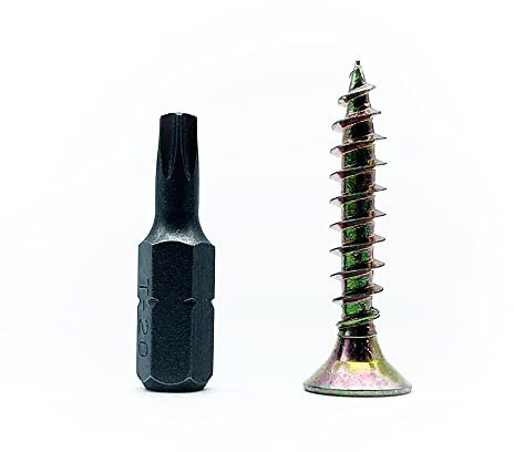 DOJA Barcelona | Vis Autoforeuse 5x40 mm + Embout Torx T20 | Tête Fraisée | Acier Galvanisé | Vis d'Assemblage à Bois Torx | Autotaraudeuses et Autoperceuses | 100 Pièces