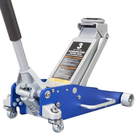 BIG RED AT830011LUR Torin Doppelpumpe Quick Rise Aluminium Standwagenheber 3 Tonnen (2,7 kg), Blau/Silber