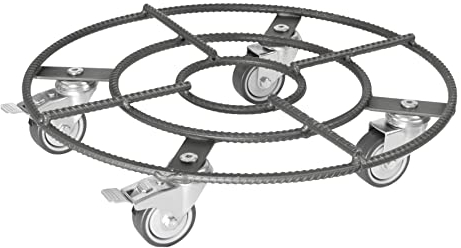 Wagner Pflanzenroller BAUSTAHL Retro Ø 38 x 9 cm I Pflanzenroller, Soft-Rollen mit Bremsen I für Innen - & Außenbereich I Blumenroller aus Baustahl I Tragkraft 200 kg - 20094701