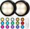 Onumii Luces LED Pilas Luz Armarios con Adhesivas, Luz Nocturna LED Cocina Bajo Mueble con Mando a Distancia, Luces de Colores Pulsador para Vitrinas, Estanterías, 2 Pack - Negro