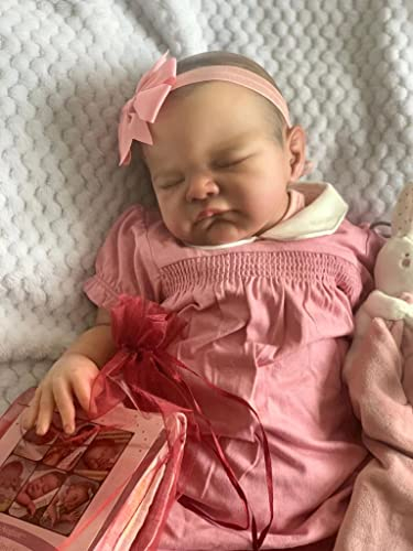 Zero pam Reborn Baby Puppe 19 Zoll Reborn Baby Mädchen Silikon Babypuppe Wie Echtes Baby Lebensechte Reborn Puppen Mit Geschlossenen Augen
