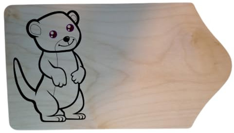 Frühstücksbrettchen aus Holz mit Motiv Erdmännchen