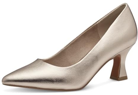 MARCO TOZZI Damen Pumps Spitz Vegan, Beige (Platinum), 37 EU