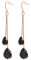 Vissen Black Zircon Drop Earrings for Women Rose Gold Long Dangle Earrings Dainty Fashion Jewelry Gifts