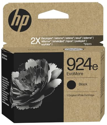 HP 924 Schwarz EvoMore Original Druckerpatrone | Tinte für HP OfficeJet Pro 8120, 8130, ~1000 Seiten (4K0V0NE)