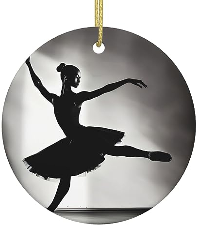 Runde Keramik-Ornamente, passend für Paare, Hochzeit, Familie, Weihnachtsschmuck, Ballerina-Tanz