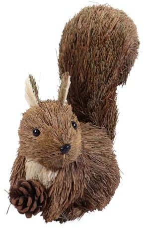 Amosfun 1stück Weihnachts Eichhörnchen Figurine Aus Stroh Miniatur Deko Für Zuhause Schreibtisch Ornament Tierische Weihnachtsdekoration Für Festliche Anlässe