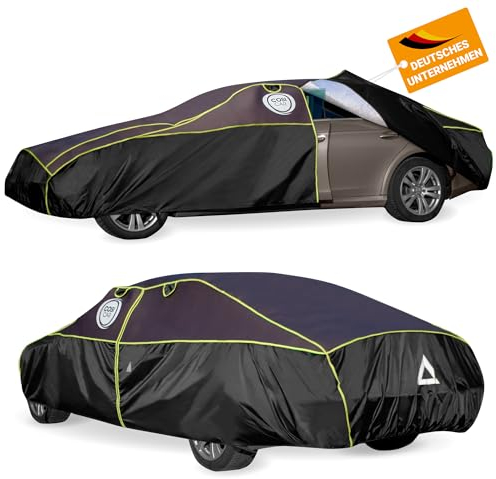 COSI CAR Hagelschutzplane Auto [Blockt jeden Hagelkorn] Autoabdeckung Autogarage Abdeckung Abdeckplane Auto | Jetzt Größe wählen (Schwarz, 450 * 170 * 119)