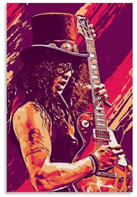MNABSO The Singer Slash Painting Fan Art Poster Dekorative Malerei Leinwand Wandkunst Wohnzimmer Poster Schlafzimmer Malerei 12x18inch(30x45cm)