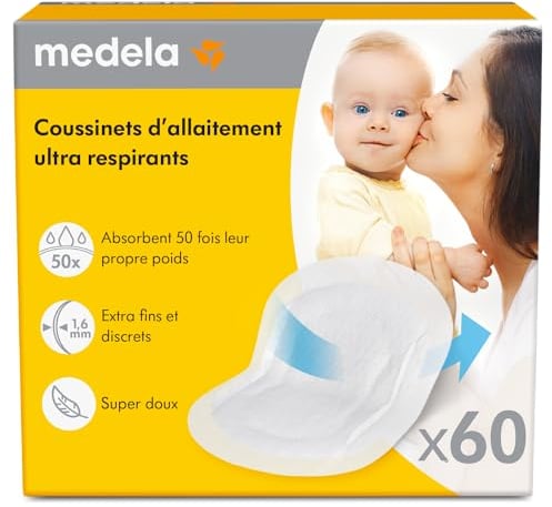 Medela Ultra-atmungsaktive Stilleinlagen – Hochgradig saugfähig – Diskretes Design für hohen Tragekomfort – 60er Pack