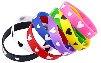 Gogogmee Lot de 20 Set de Bracelets en Silicone Couleur Bonbon Bracelet Sportif Coeur Matériau Flexible pour Femmes et Filles Activités et Loisirs