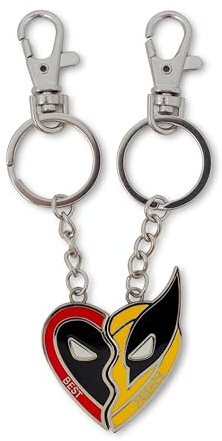 Marvel Studios Lot de 2 porte-clés en émail Deadpool & Wolverine « Best Friends », Métal, Sans pierre précieuse
