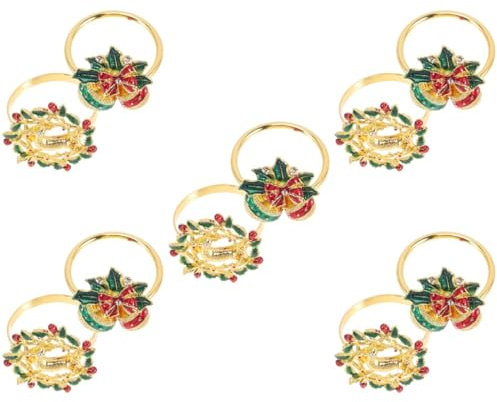 Alipis 10stücke Weihnachtsserviettenringe Mit Und Elchkranz Festliche Tischdekoration Für Weihnachten Hochzeiten Partys Und Besondere Anlässe