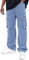 GINGTTO Cargo Hosen Herren Baggy Regular Loose Fit Denim Cargohose Männer Straight Blau Relaxed Schnitt Kordelzug Arbeitsjeans Weitem Street 34