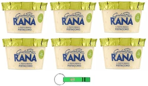 6x Giovanni Rana Pesto Fresco Pistacchio,Frisches Pistazienpesto Sauce 150g + Beni Culinari Kostenloser Schlüsselanhänger